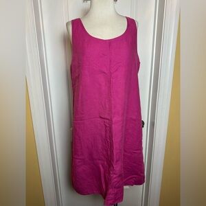 EILEEN FISHER Dress Large Jumper Pink Tank Cottagecore Sleeveless Scoop Neck